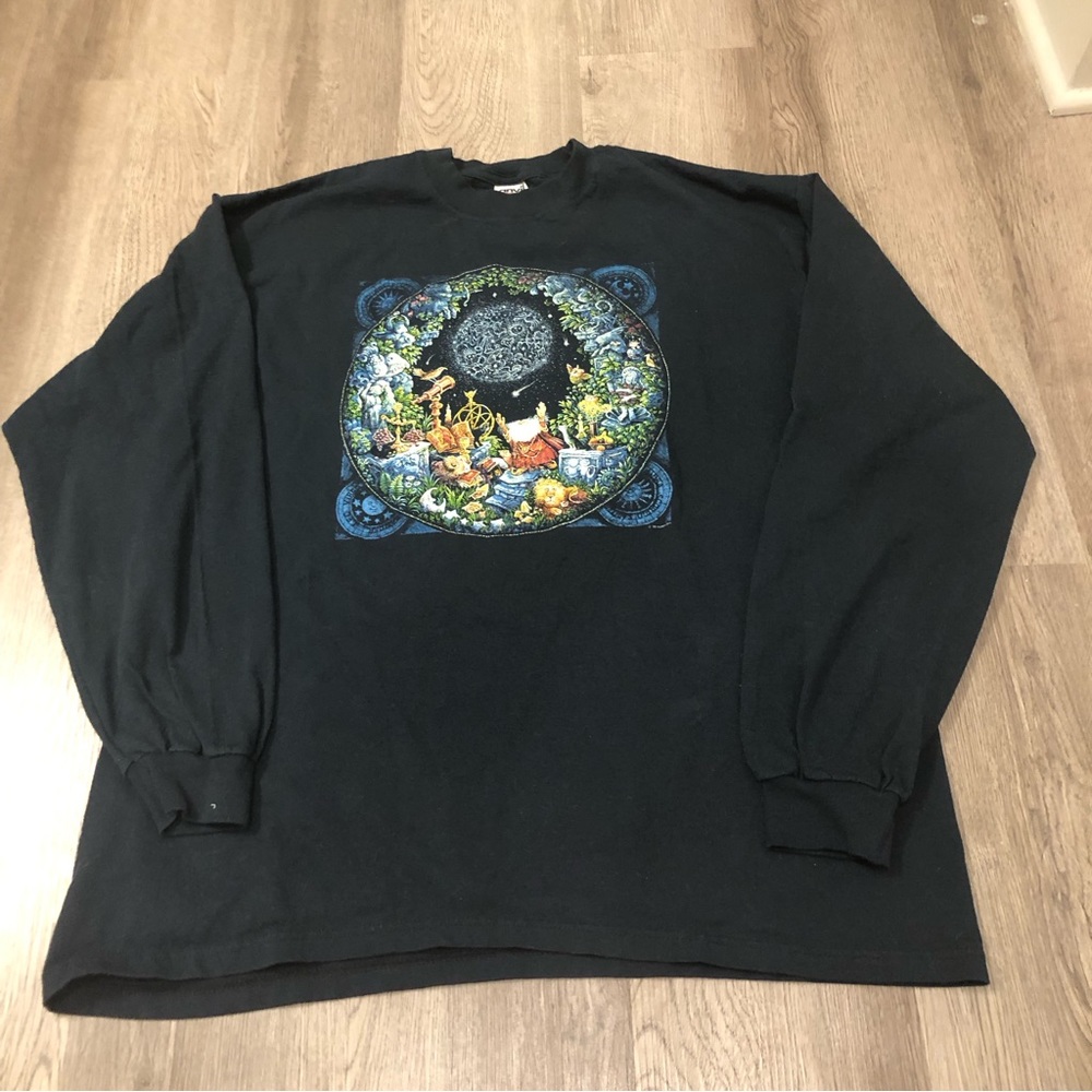 Vtg‎ Humanitees Horoscopes Astronomer  Wizard Bill Bell Long Sleeve T-Shirt XL - Picture 2 of 4